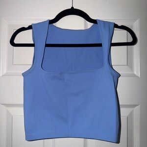 Source Unknown Square Neck Cropped Tank Top - Light Blue